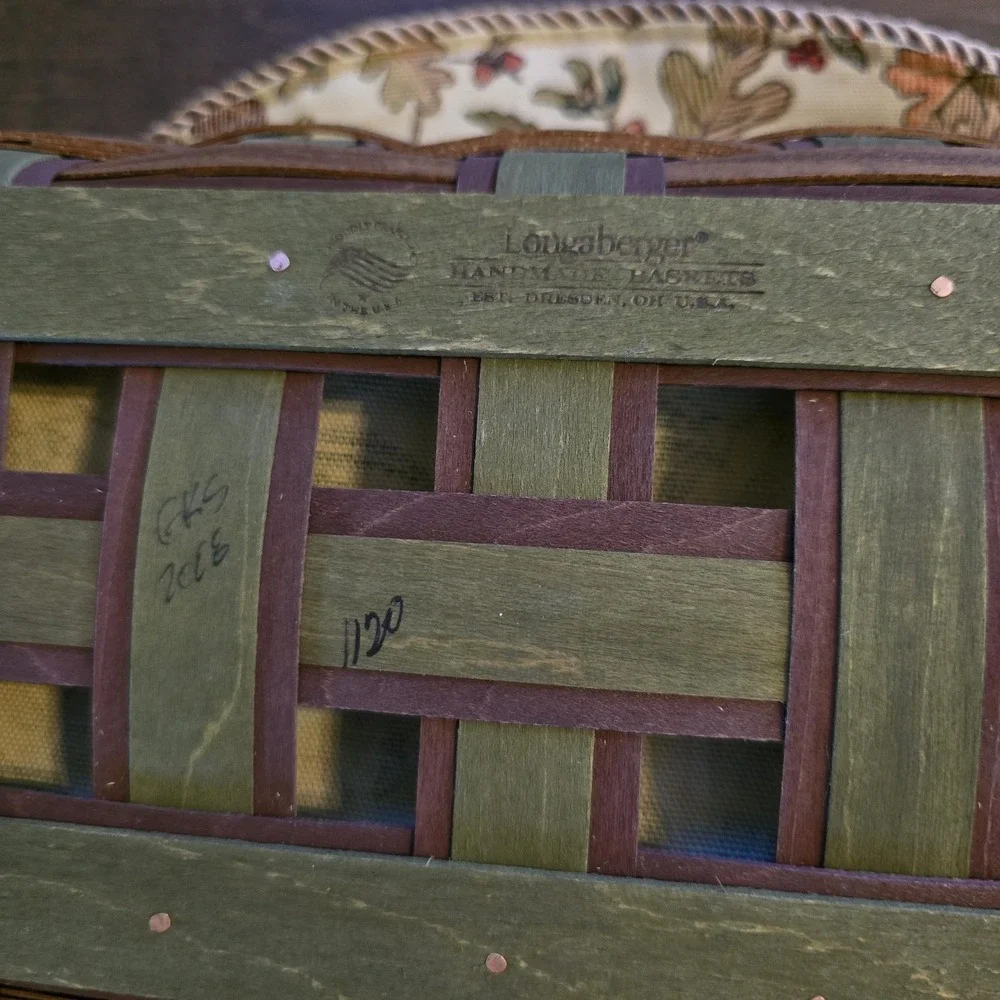 Longaberger 2008 Harvest Weave Bread Basket Combo Autumn Path  FALL